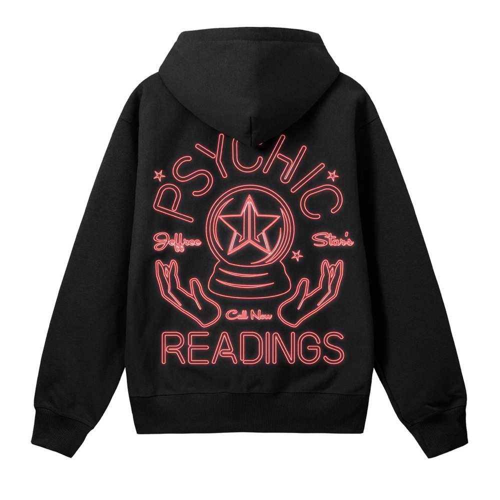 JEFFREE STAR COSMETICS Psychic Reading Black Hoodie Sweatshirt NWOT 3XL